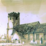 Illustration of the old Saxon church in Isle Brewers