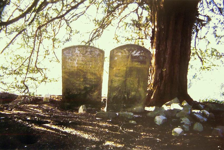 Graves in the original graveyard at Isle Brewers
